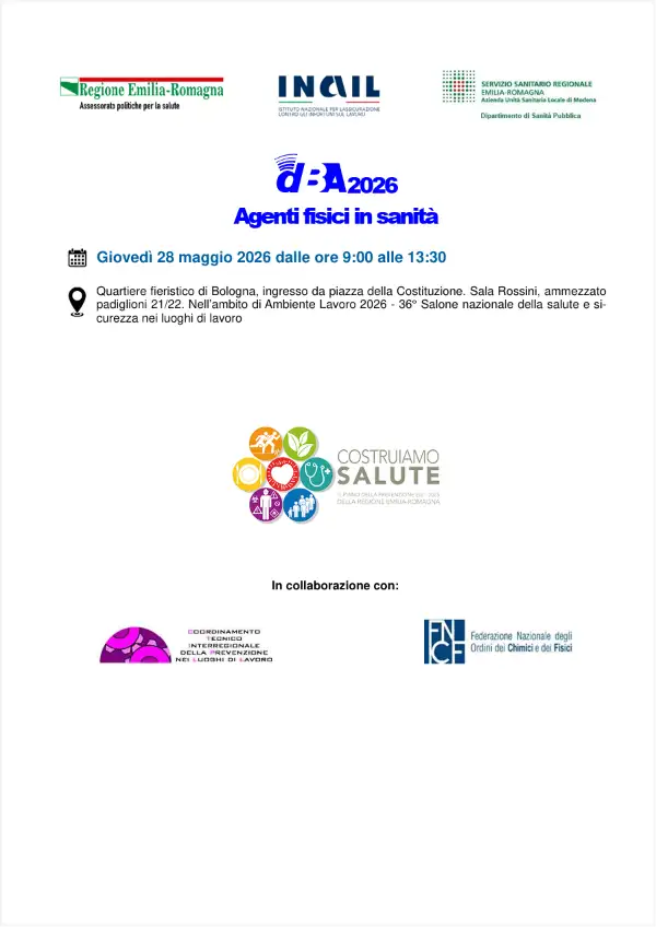 dBA2026 / Agenti fisici in sanità dBA2026 / Agenti fisici in sanità